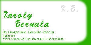 karoly bernula business card