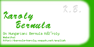 karoly bernula business card